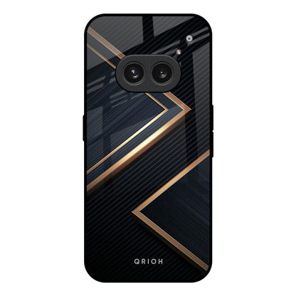 Sleek Golden & Navy Nothing Phone 2a Plus Glass Back Cover Online