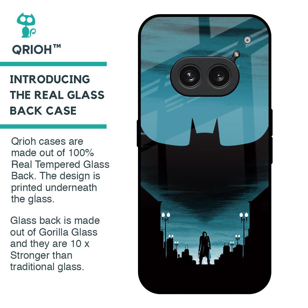 Cyan Bat Glass Case for Nothing Phone 2a Plus