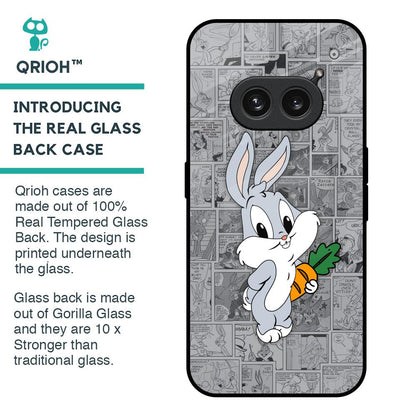 Cute Baby Bunny Glass Case for Nothing Phone 2a Plus