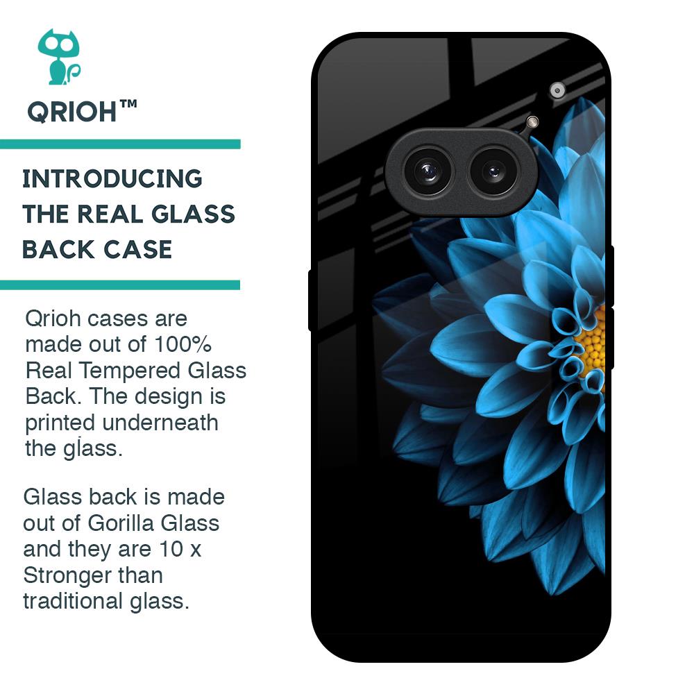 Half Blue Flower Glass Case for Nothing Phone 2a Plus