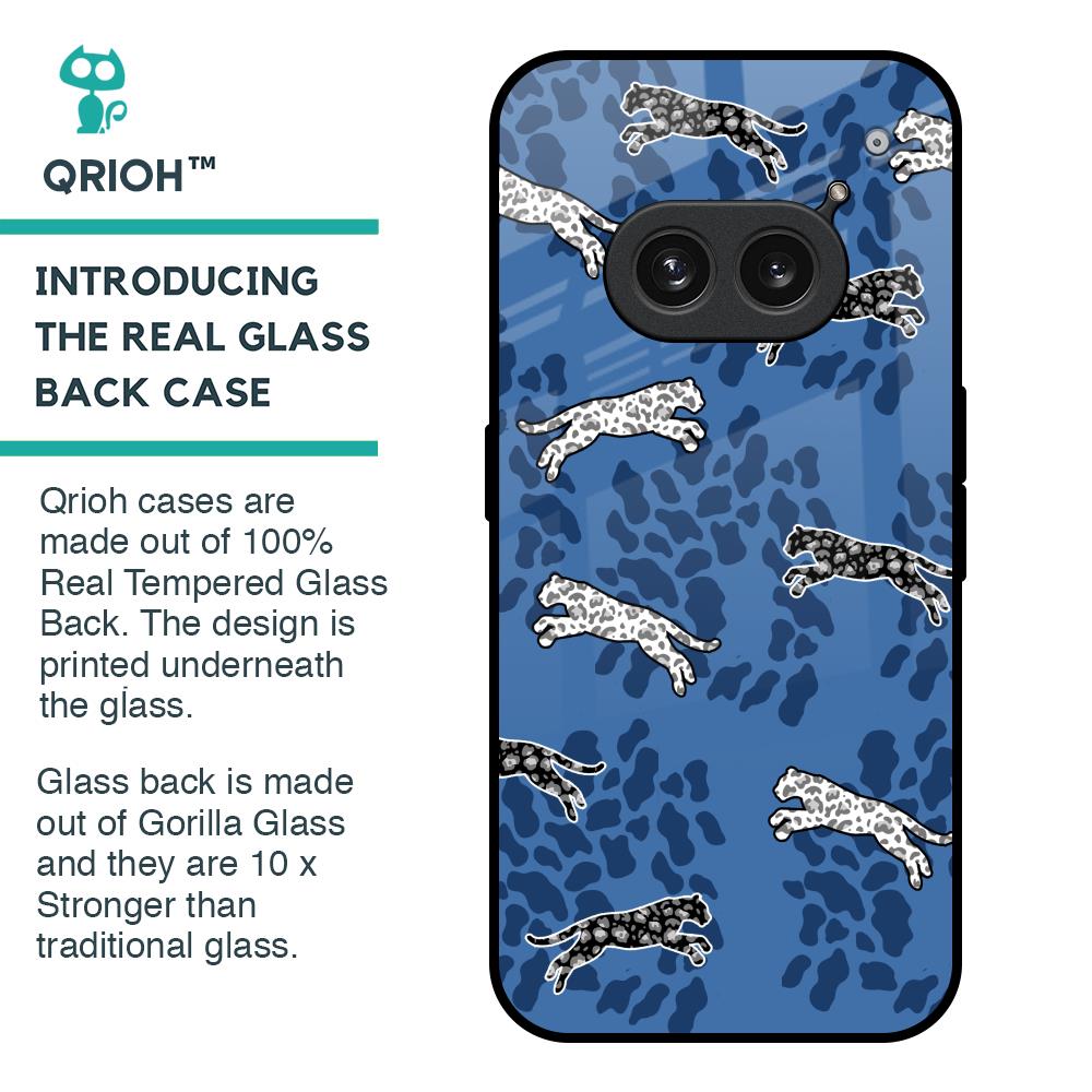 Blue Cheetah Glass Case for Nothing Phone 2a Plus