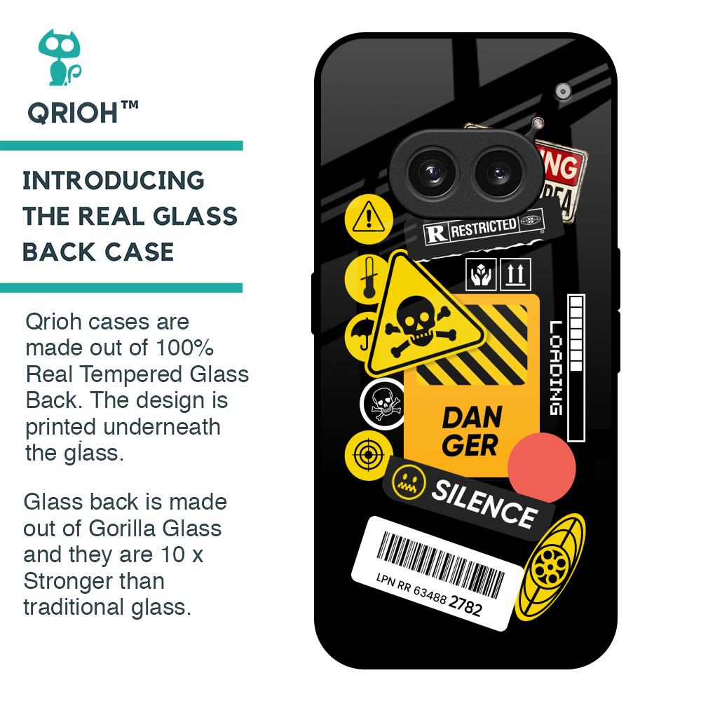 Danger Signs Glass Case for Nothing Phone 2a Plus