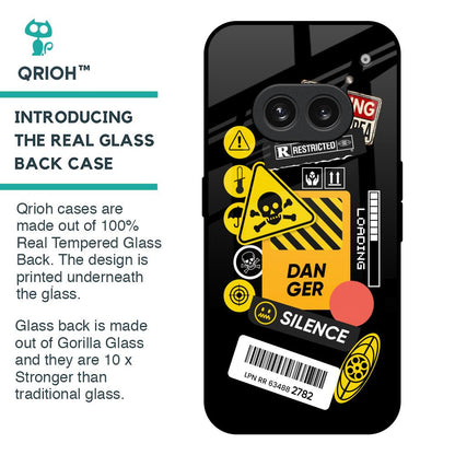 Danger Signs Glass Case for Nothing Phone 2a Plus