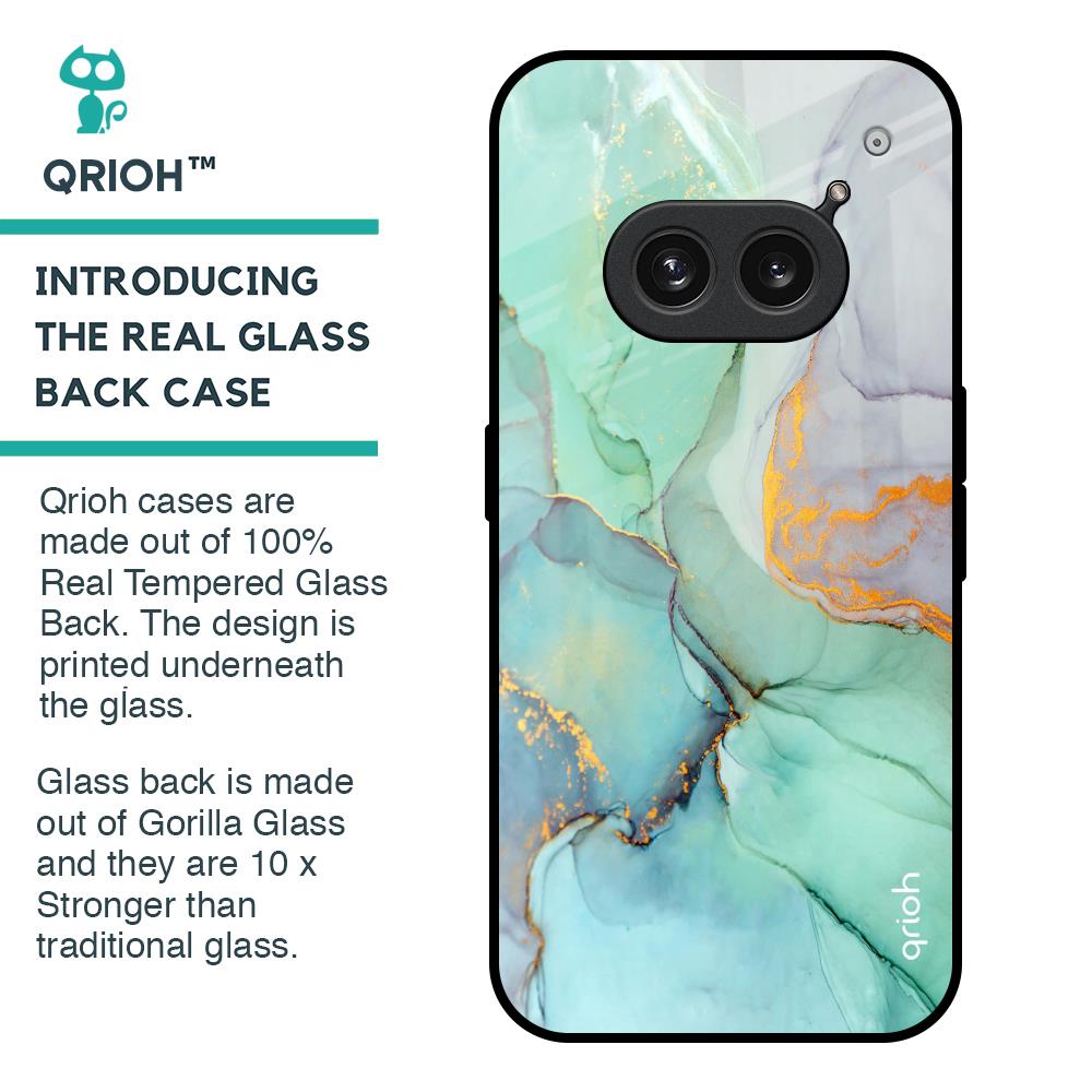 Green Marble Glass Case for Nothing Phone 2a Plus