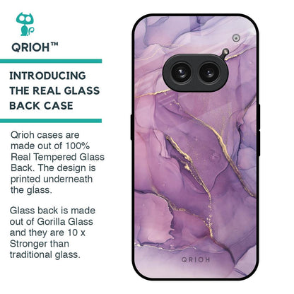 Purple Gold Marble Glass Case for Nothing Phone 2a Plus