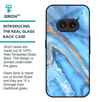 Vibrant Blue Marble Glass Case for Nothing Phone 2a Plus