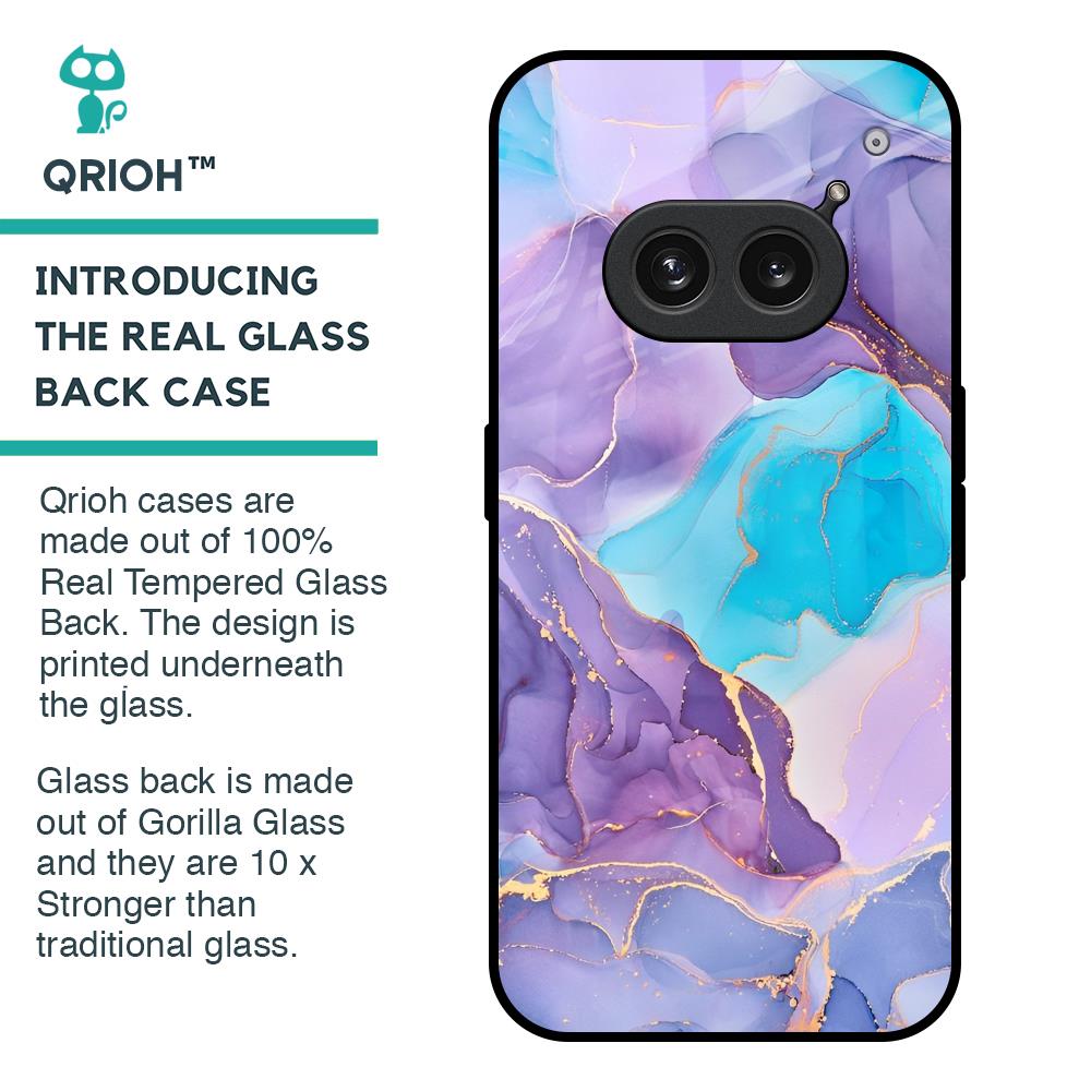 Alcohol ink Marble Glass Case for Nothing Phone 2a Plus