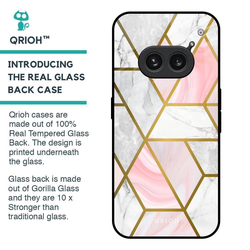 Geometrical Marble Glass Case for Nothing Phone 2a Plus