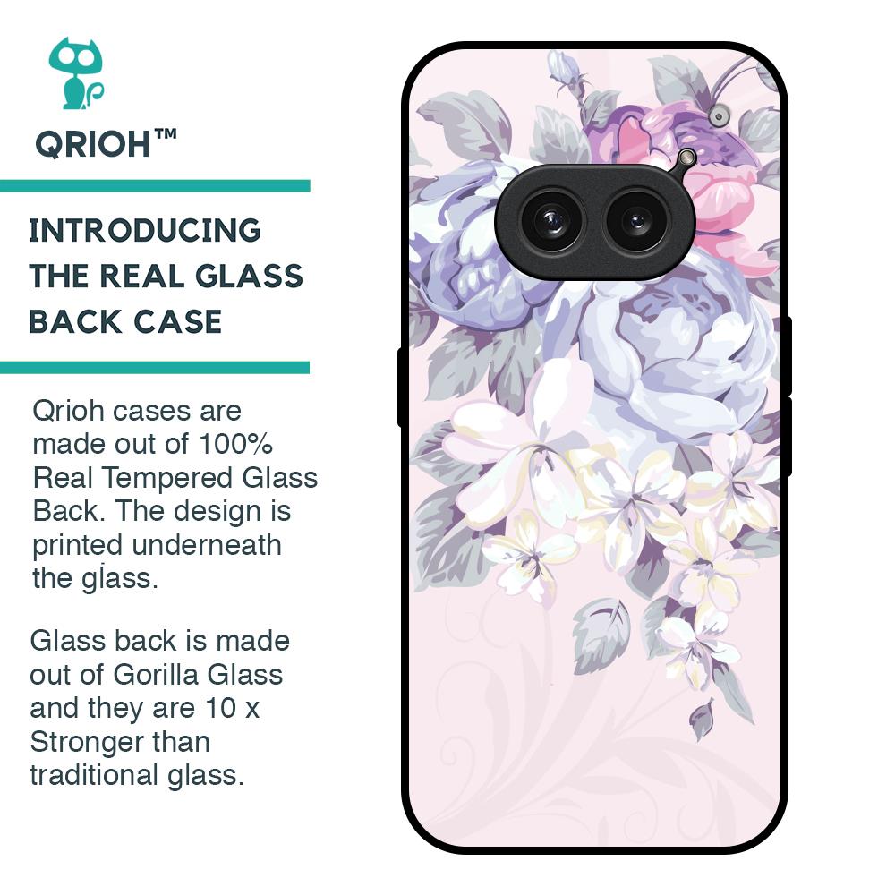 Elegant Floral Glass Case for Nothing Phone 2a Plus