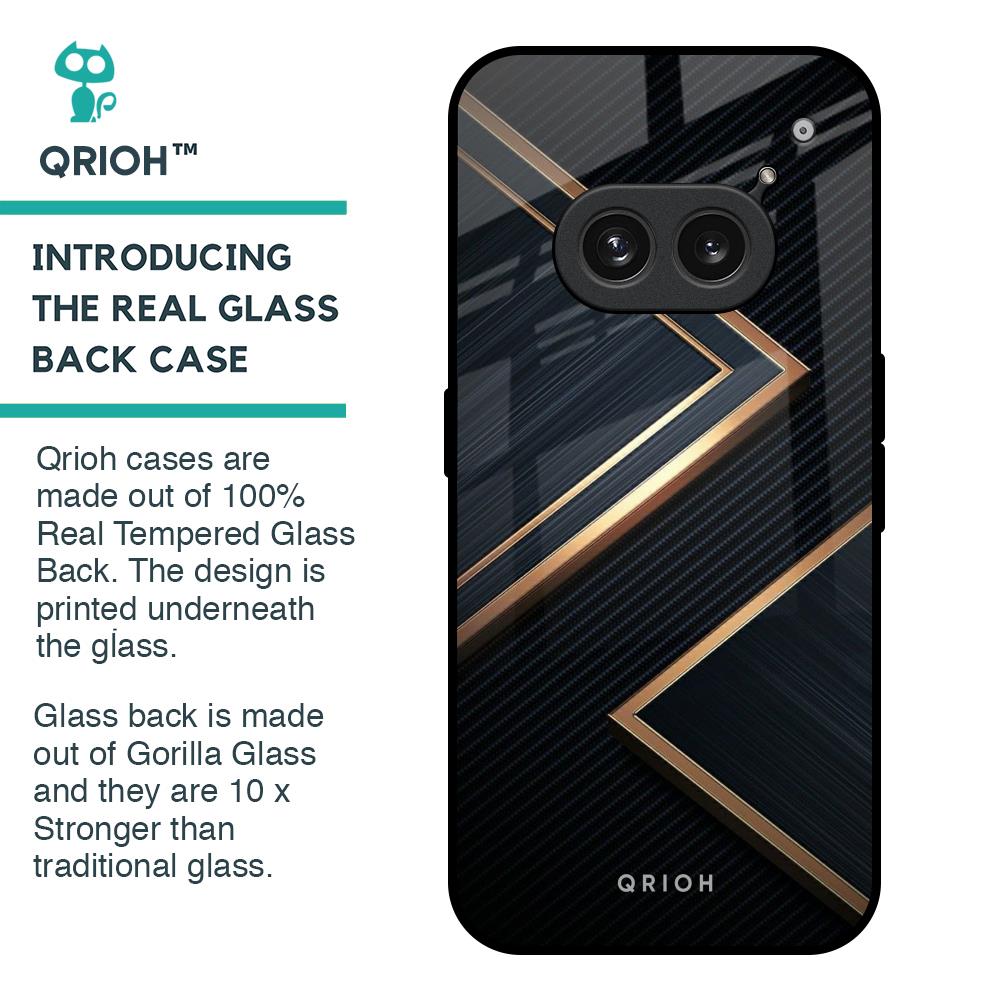 Sleek Golden & Navy Glass Case for Nothing Phone 2a Plus