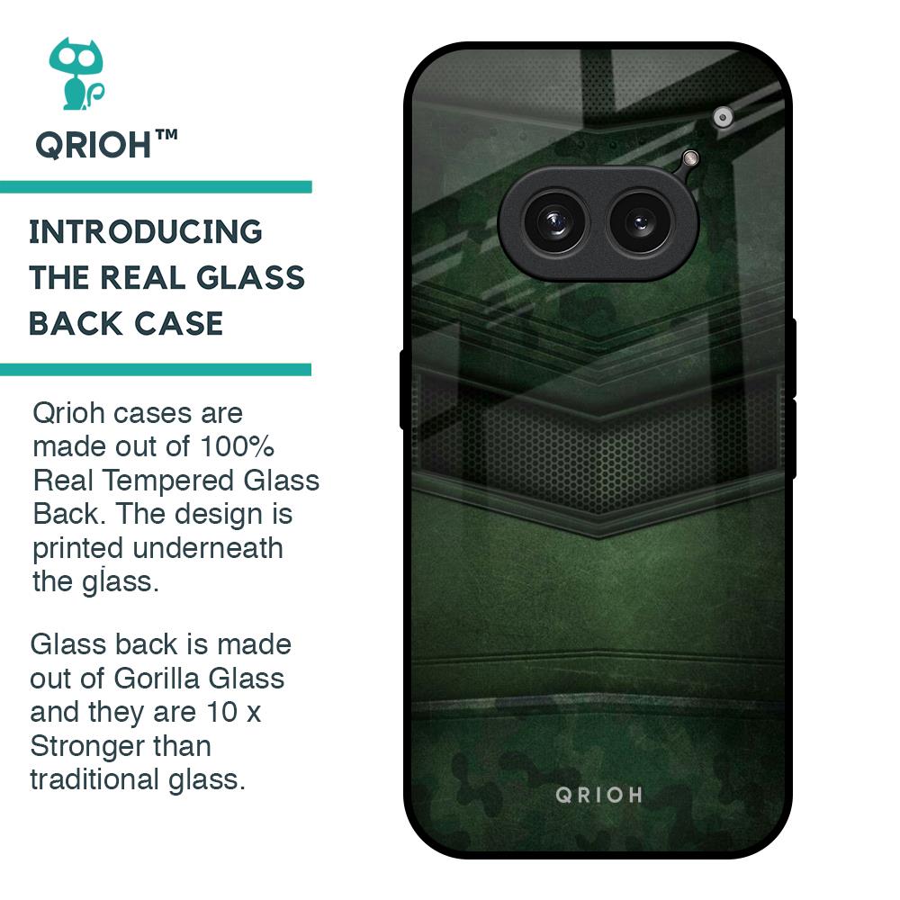Green Leather Glass Case for Nothing Phone 2a Plus