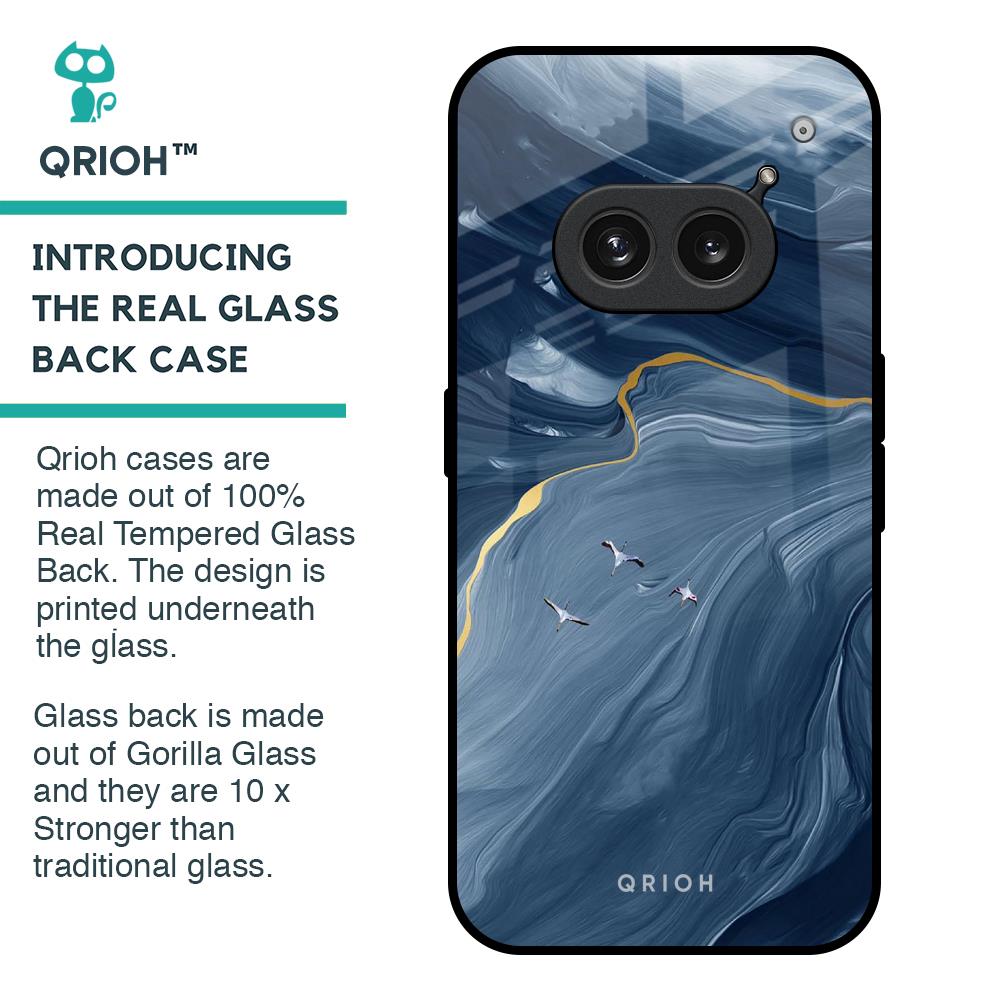 Deep Ocean Marble Glass Case for Nothing Phone 2a Plus