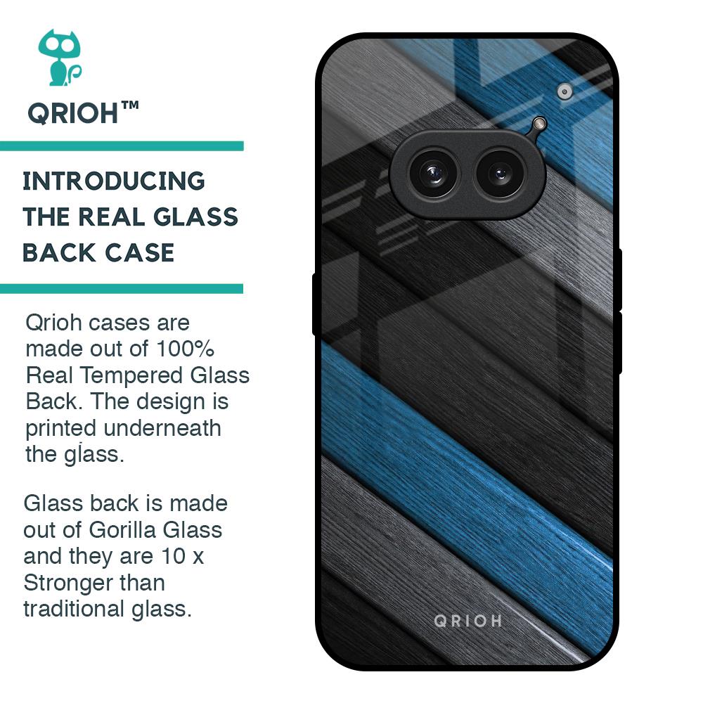 Multicolor Wooden Effect Glass Case for Nothing Phone 2a Plus