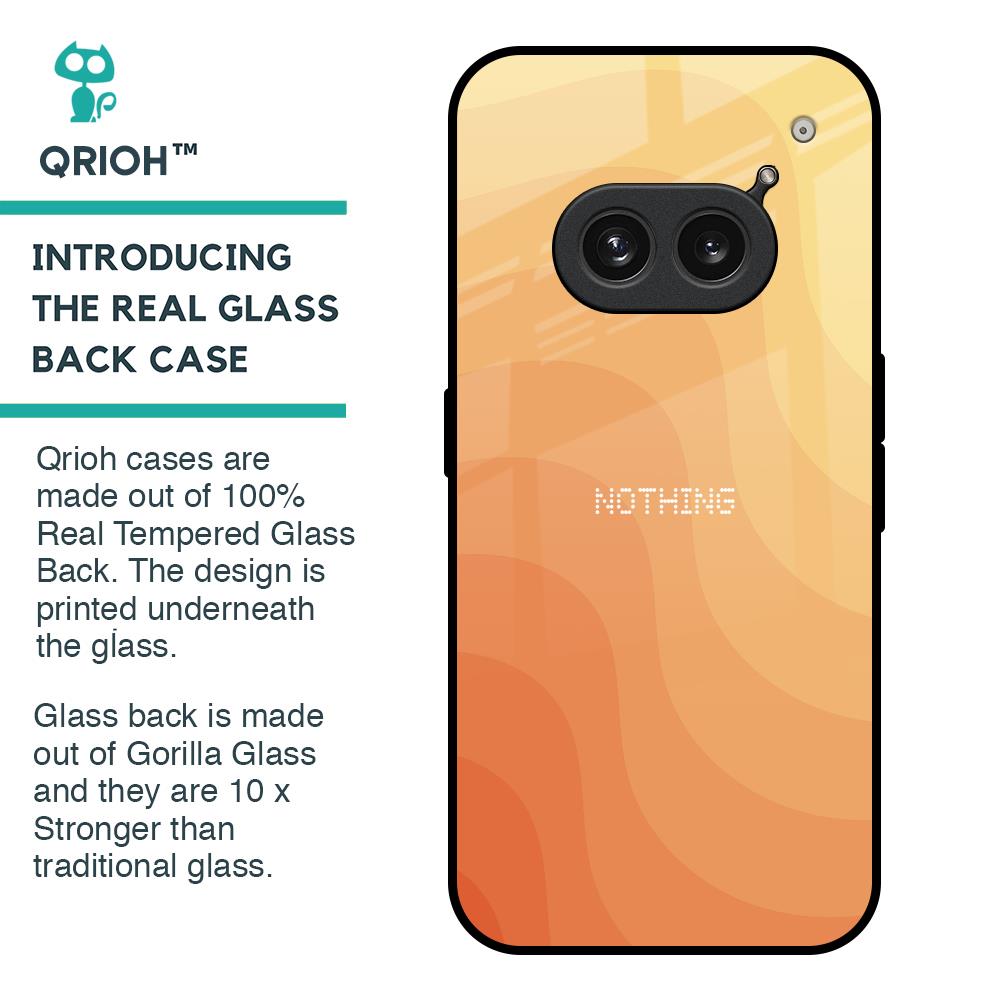 Orange Curve Pattern Glass Case for Nothing Phone 2a Plus