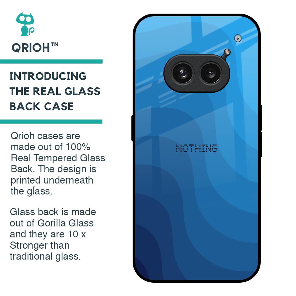 Blue Wave Abstract Glass Case for Nothing Phone 2a Plus