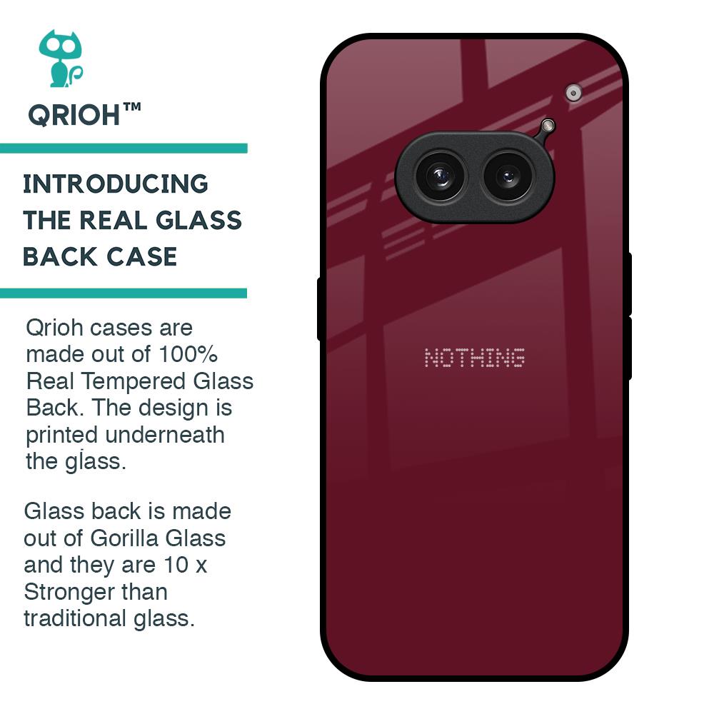Classic Burgundy Glass Case for Nothing Phone 2a Plus