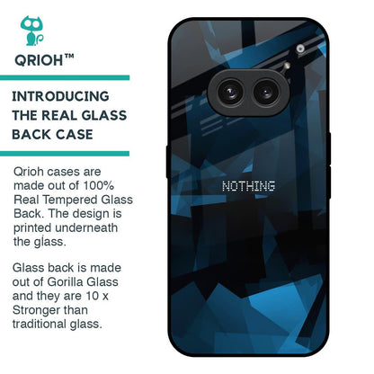 Polygonal Blue Box Glass Case For Nothing Phone 2a Plus