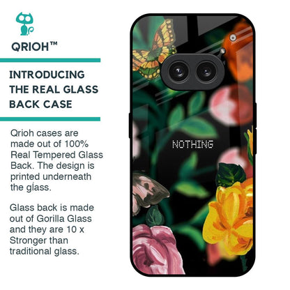 Flowers & Butterfly Glass Case for Nothing Phone 2a Plus