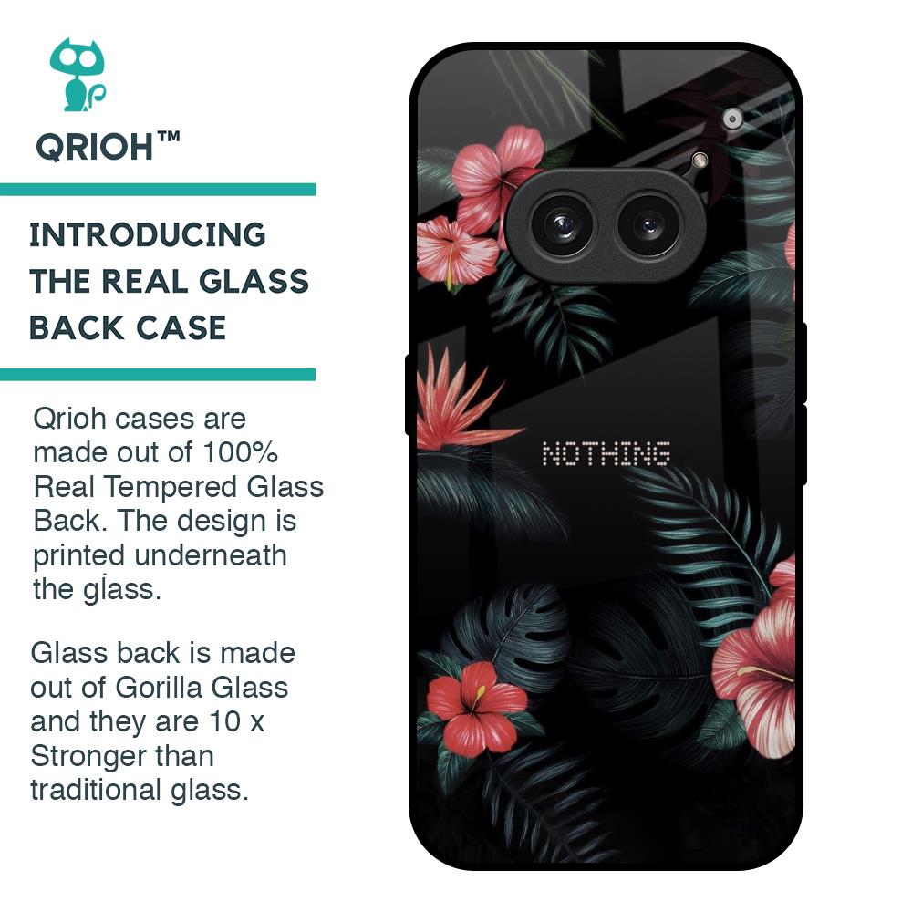 Tropical Art Flower Glass Case for Nothing Phone 2a Plus