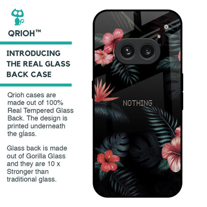 Tropical Art Flower Glass Case for Nothing Phone 2a Plus