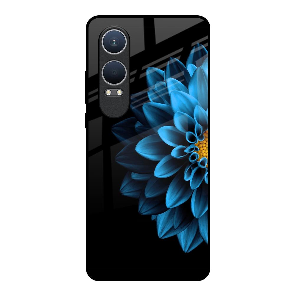 Half Blue Flower OnePlus Nord CE4 Lite 5G Glass Back Cover Online