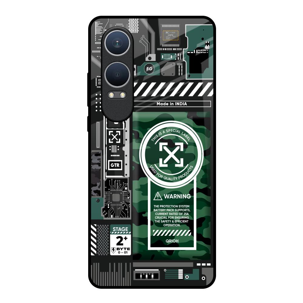 Green Camo Circuit OnePlus Nord CE4 Lite 5G Glass Back Cover Online