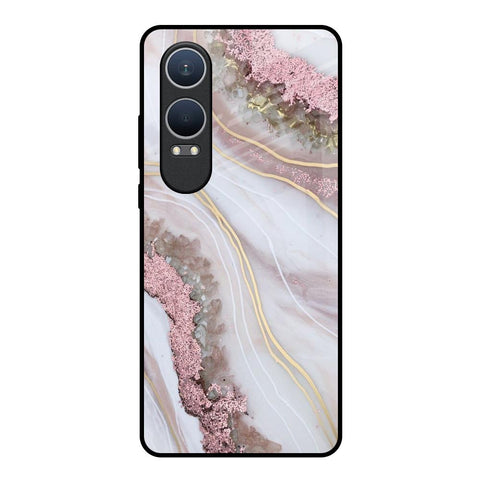 Pink & Gold Gllitter Marble OnePlus Nord CE4 Lite 5G Glass Back Cover Online