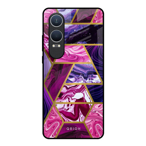 Electroplated Geometric Marble OnePlus Nord CE4 Lite 5G Glass Back Cover Online