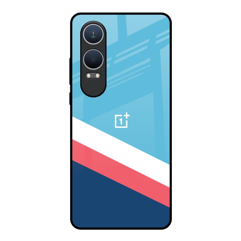 Pink & White Stripes OnePlus Nord CE4 Lite 5G Glass Back Cover Online