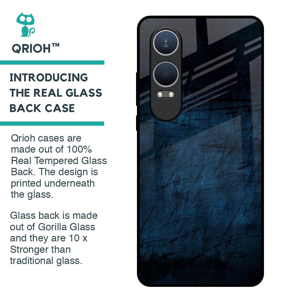 Dark Blue Grunge Glass Case for OnePlus Nord CE4 Lite 5G