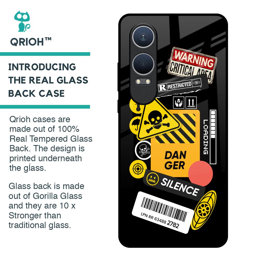 Danger Signs Glass Case for OnePlus Nord CE4 Lite 5G