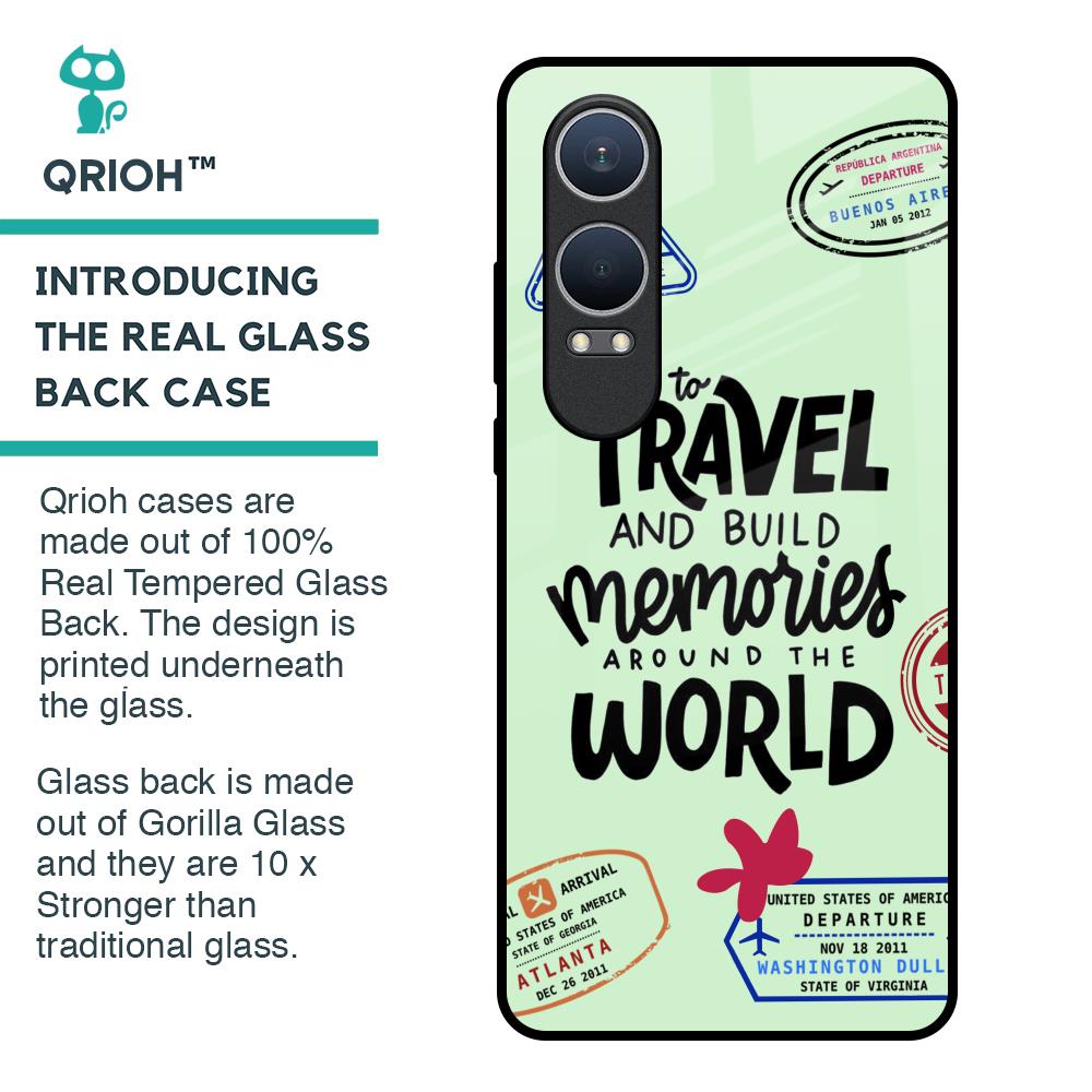Travel Stamps Glass Case for OnePlus Nord CE4 Lite 5G