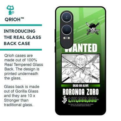 Zoro Wanted Glass Case for OnePlus Nord CE4 Lite 5G