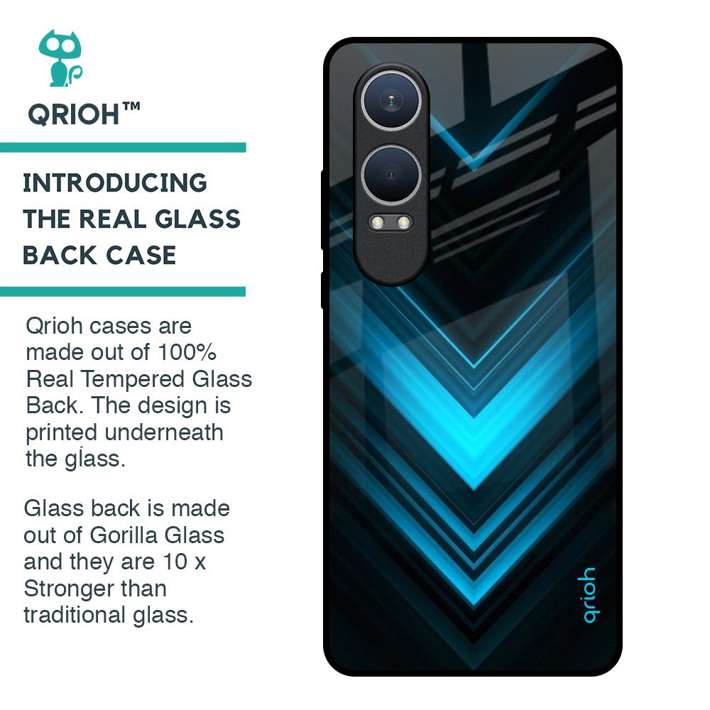 Vertical Blue Arrow Glass Case For OnePlus Nord CE4 Lite 5G