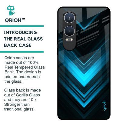Vertical Blue Arrow Glass Case For OnePlus Nord CE4 Lite 5G