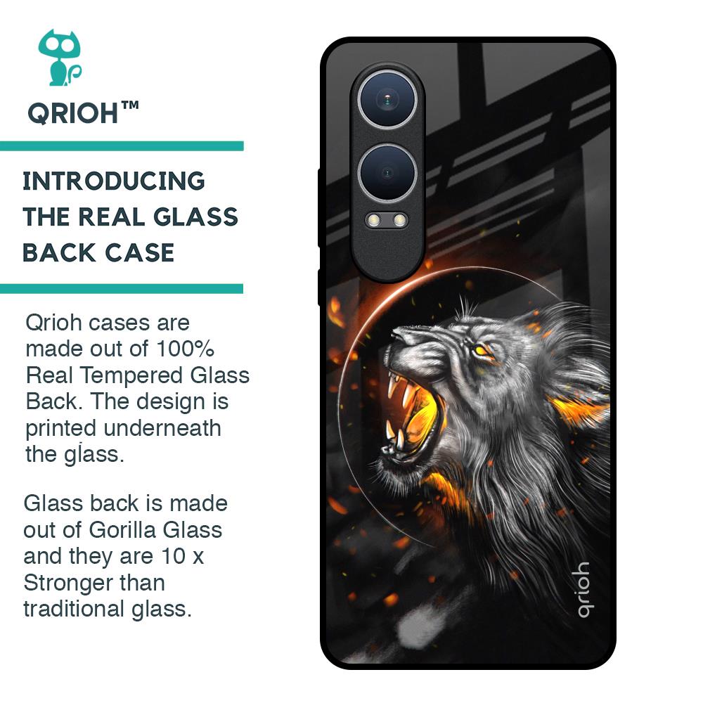Aggressive Lion Glass Case for OnePlus Nord CE4 Lite 5G