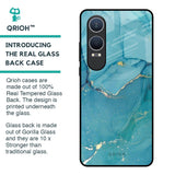 Blue Golden Glitter Glass Case for OnePlus Nord CE4 Lite 5G