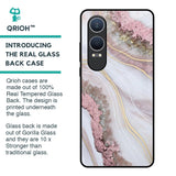 Pink & Gold Gllitter Marble Glass Case for OnePlus Nord CE4 Lite 5G