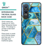 Turquoise Geometrical Marble Glass Case for OnePlus Nord CE4 Lite 5G
