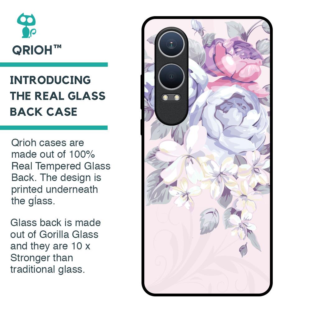 Elegant Floral Glass Case for OnePlus Nord CE4 Lite 5G