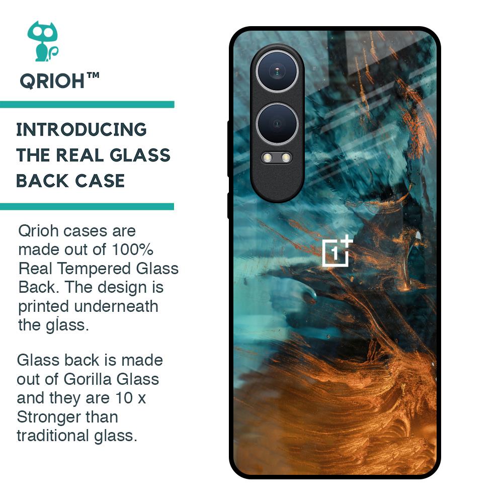 Golden Splash Glass Case for OnePlus Nord CE4 Lite 5G