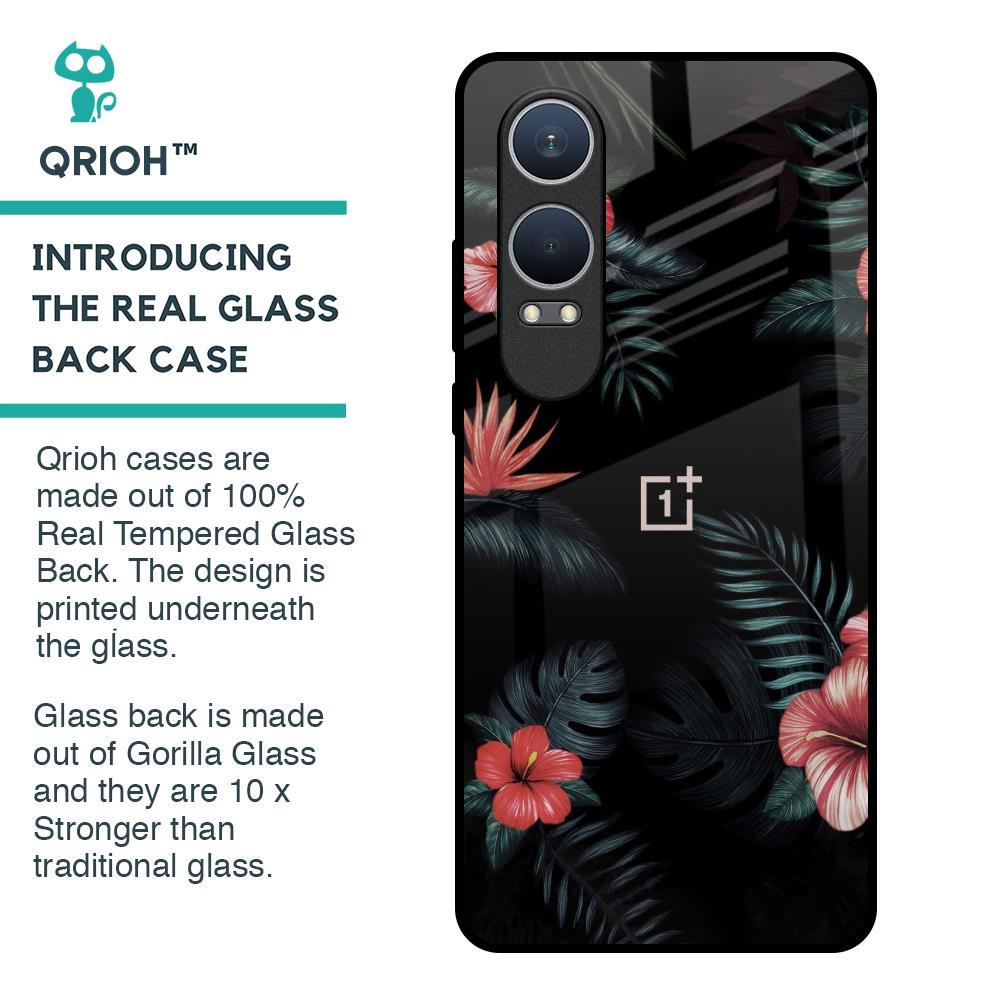 Tropical Art Flower Glass Case for OnePlus Nord CE4 Lite 5G