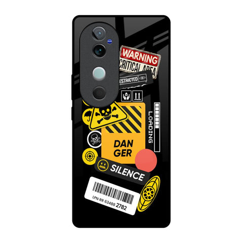 Danger Signs Vivo V40 5G Glass Back Cover Online