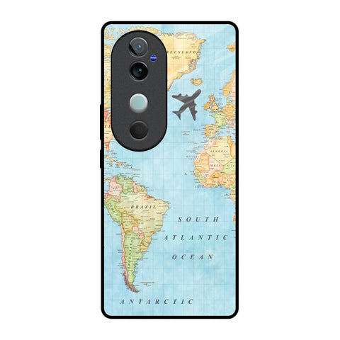 Travel Map Vivo V40 5G Glass Back Cover Online