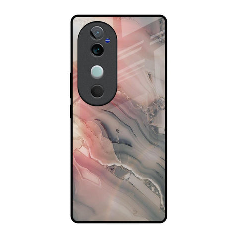 Pink And Grey Marble Vivo V40 5G Glass Back Cover Online