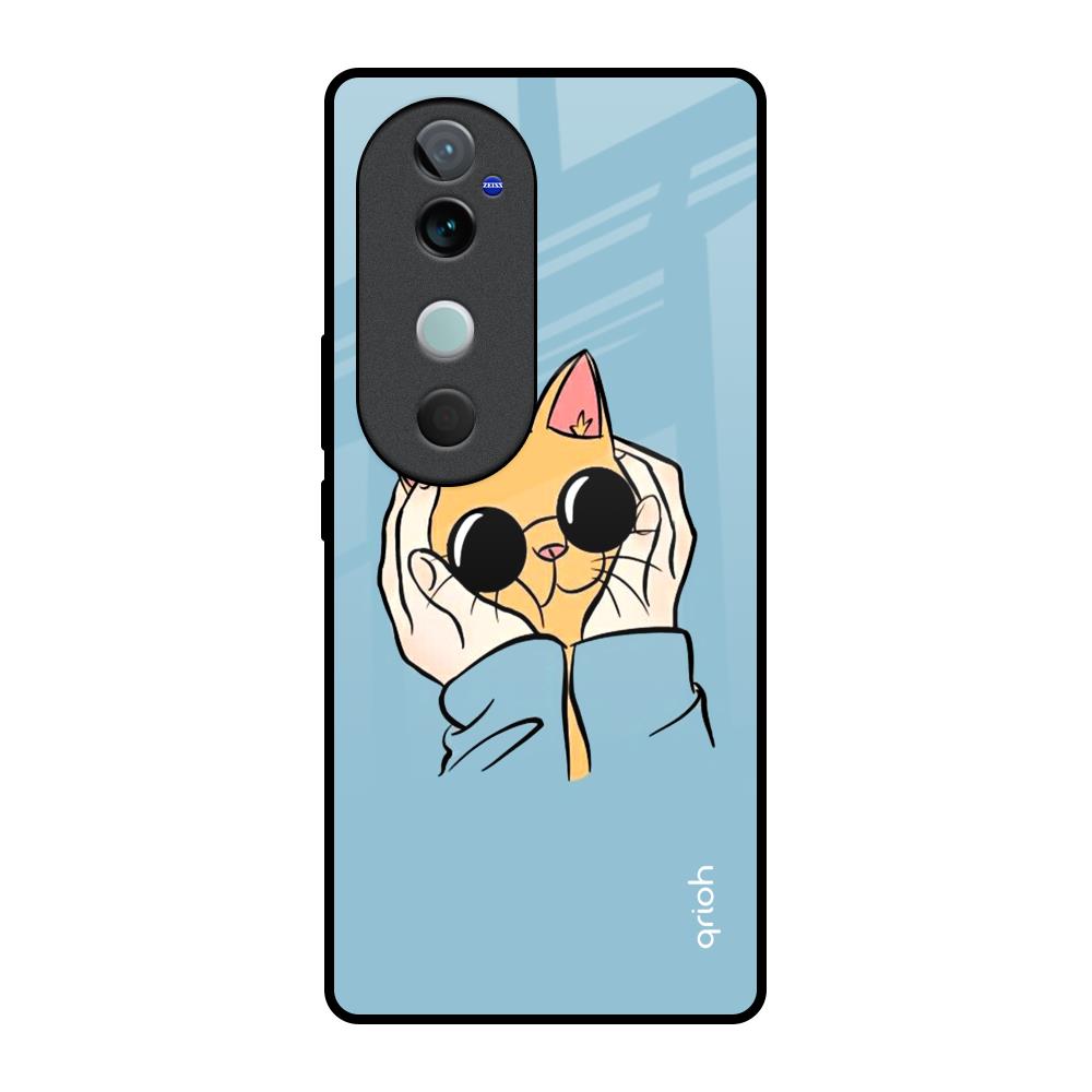 Adorable Cute Kitty Vivo V40 5G Glass Back Cover Online