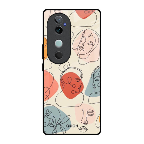 Abstract Faces Vivo V40 5G Glass Back Cover Online