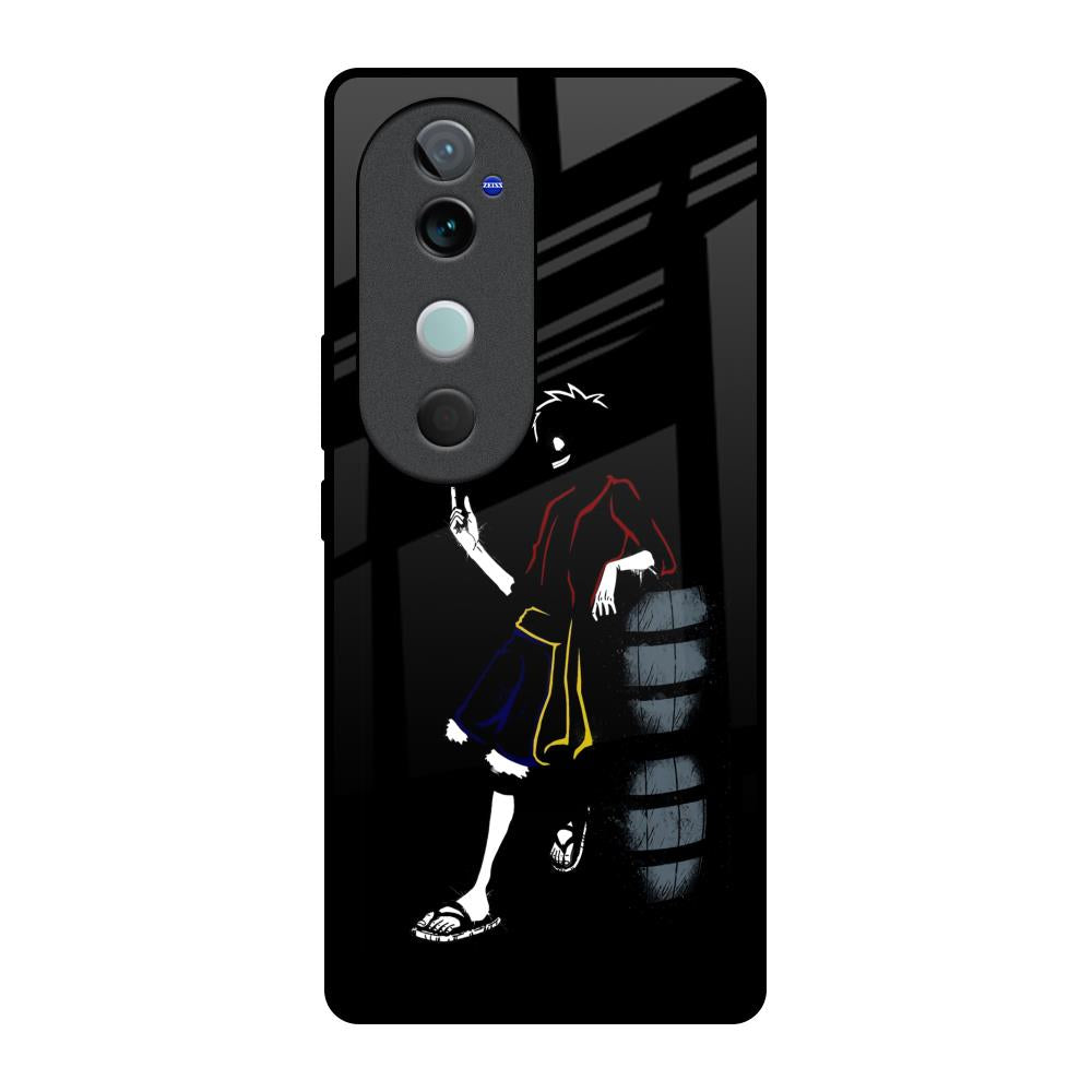 Luffy Line Art Vivo V40 5G Glass Back Cover Online