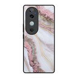 Pink & Gold Gllitter Marble Vivo V40 5G Glass Back Cover Online