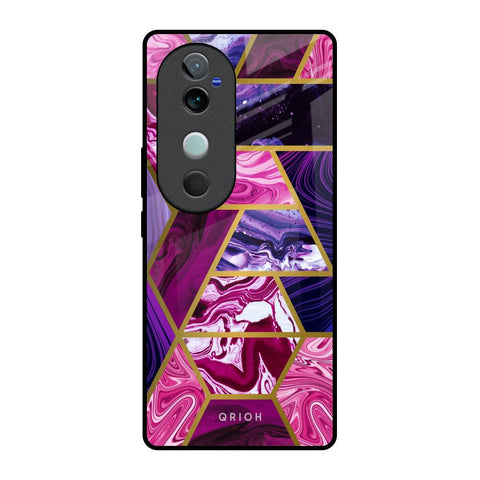 Electroplated Geometric Marble Vivo V40 5G Glass Back Cover Online